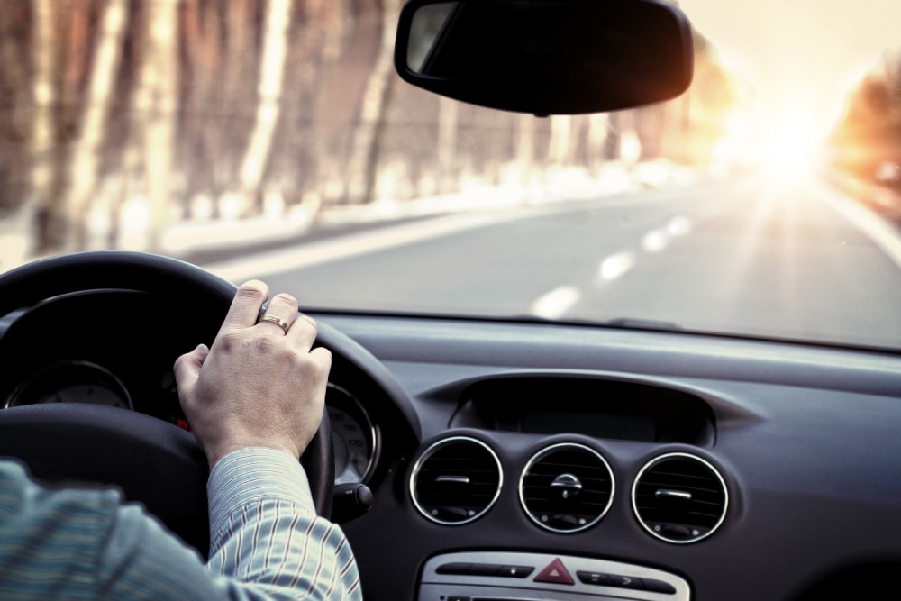 Driving,Car,On,Empty,Road